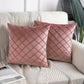 Velvet Cushion Covers Pleated Checked Plaid