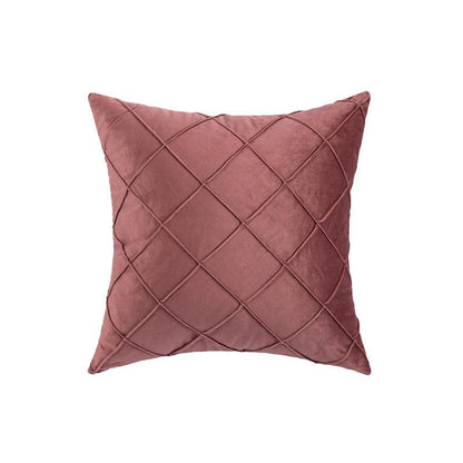 Velvet Cushion Covers Pleated Checked Plaid