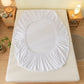 Single Fitted Sheet White Cotton Long-Lasting Shape