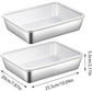 Stainless Steel Tray with Lids 2pcs