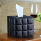 Tissue Box PU Leather Square Design Waterproof Bottom for Hotels