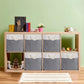 Fabric Storage Baskets Durable Foldable Linen Blend