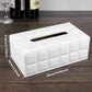 Tissue Box Faux PU Leather Rectangular Lattice Design Durable