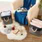 Fabric Storage Baskets Durable Foldable Linen Blend