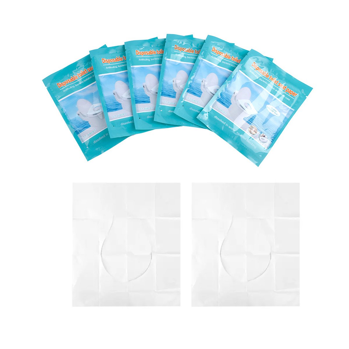 Disposable Toilet Seat Covers Water-Soluble Paper Universal Fit 50PCS