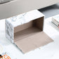 Marble Texture Tissue Box for Hotels Elegant PU Leather Napkin Holder