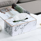 Marble Texture Tissue Box for Hotels Elegant PU Leather Napkin Holder