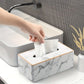 Marble Texture Tissue Box for Hotels Elegant PU Leather Napkin Holder