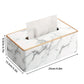 Marble Texture Tissue Box for Hotels Elegant PU Leather Napkin Holder